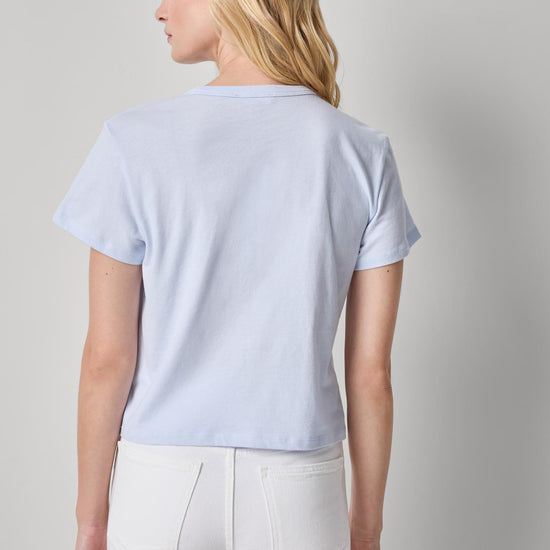 Organic Boxy Tee Womens Top Hydrangea A2
