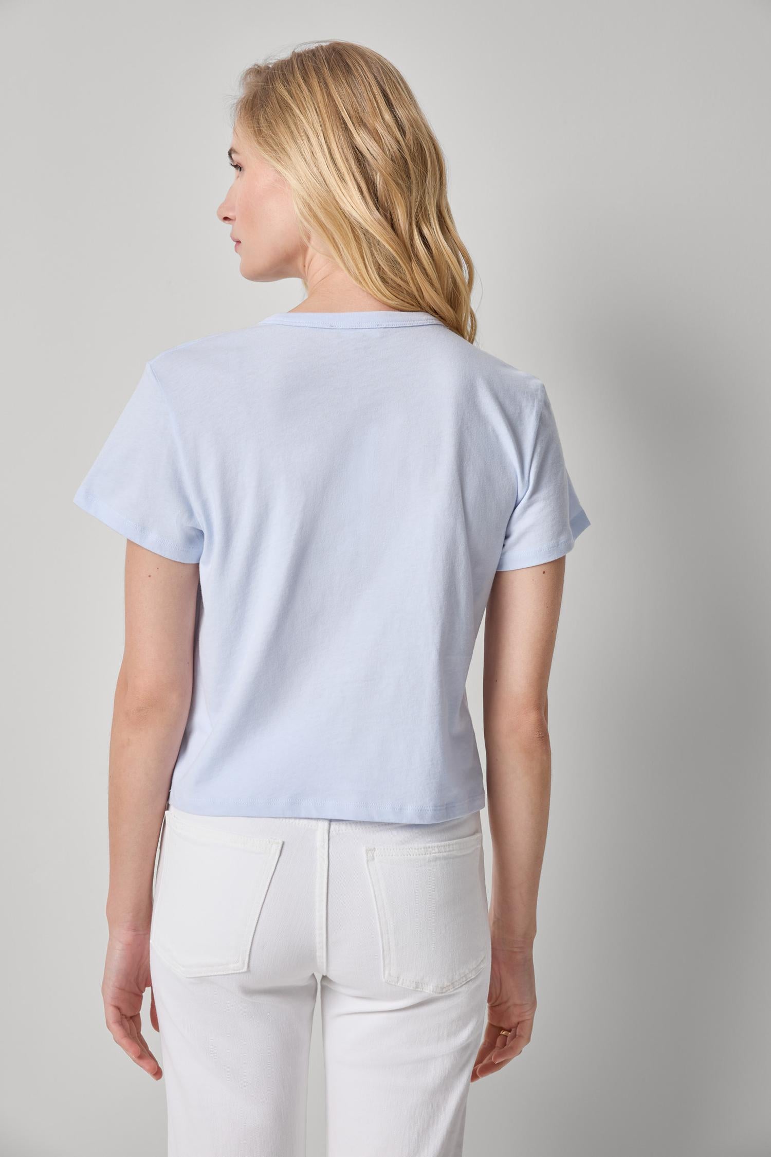 Organic Boxy Tee Womens Top Hydrangea A2