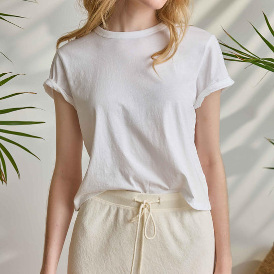 Organic Boxy Tee Womens Top White C1