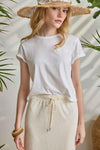 Organic Boxy Tee Womens Top White C1