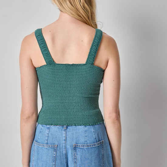 Organic Smocked Tank Womens Top Everglade A2
