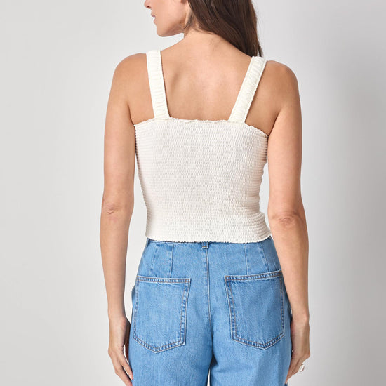 Organic Smocked Tank Womens Top Rope A2