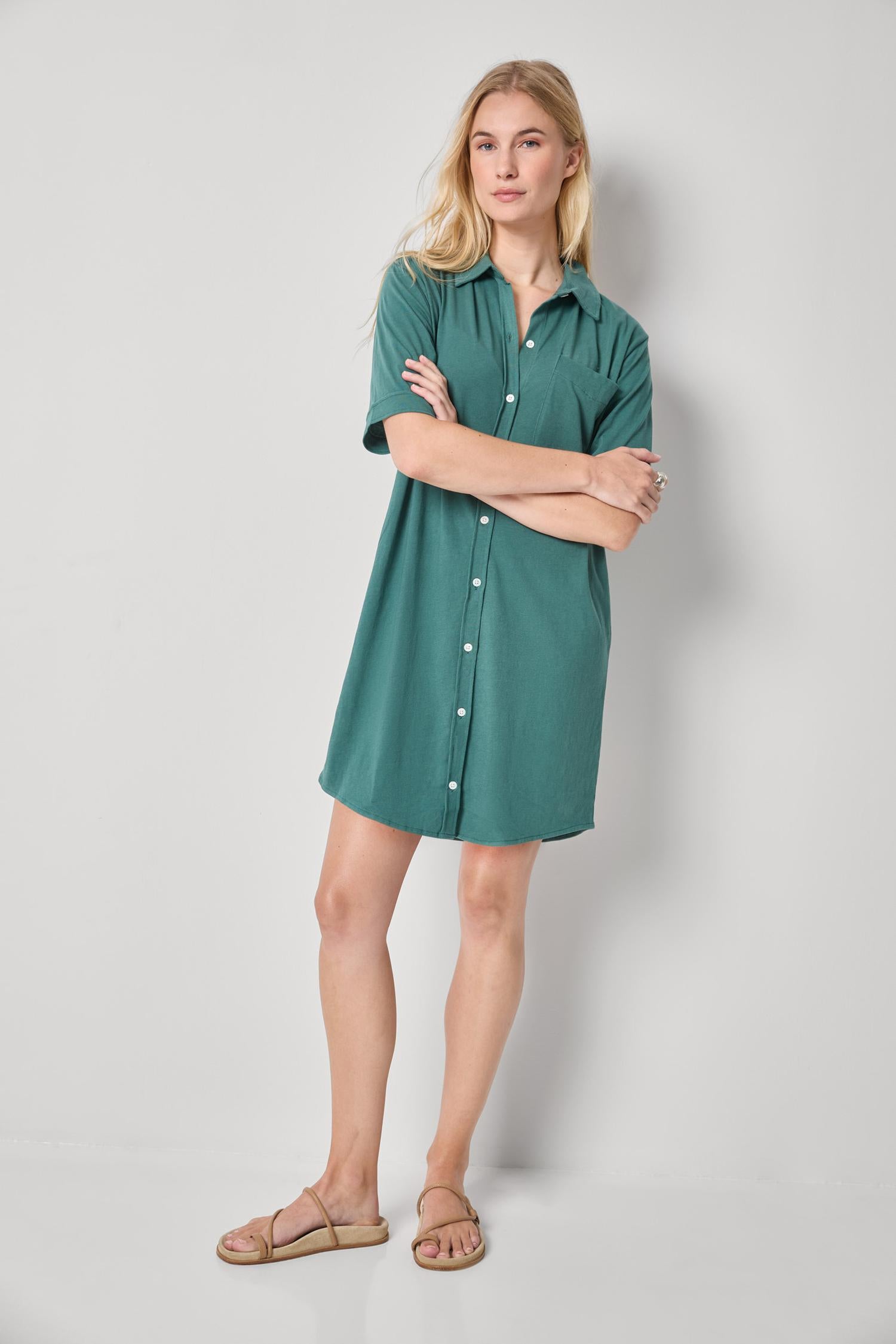Organic Easy Shirt Dress Womens Dress Everglade A1