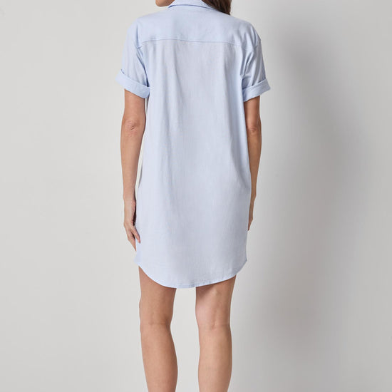 Organic Easy Shirt Dress Womens Dress Hydrangea A2