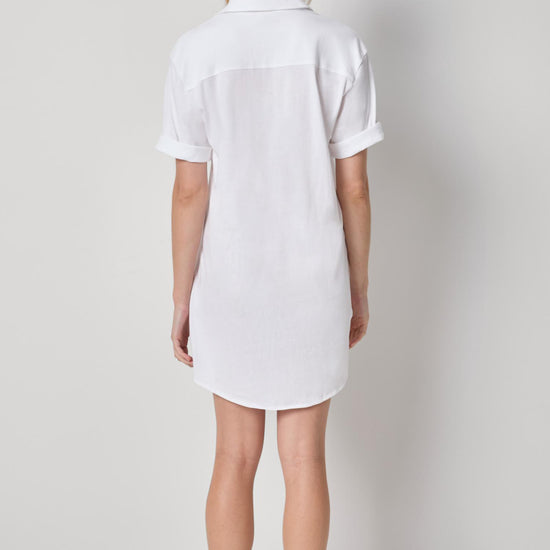 Organic Easy Shirt Dress Womens Dress White A2