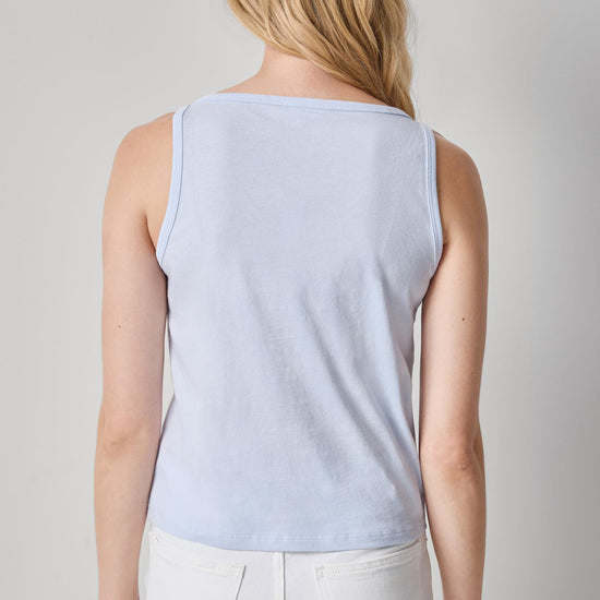Organic V-Neck Tank Womens Top Hydrangea A2