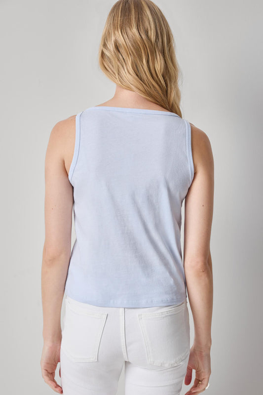 Organic V-Neck Tank Womens Top Hydrangea A2