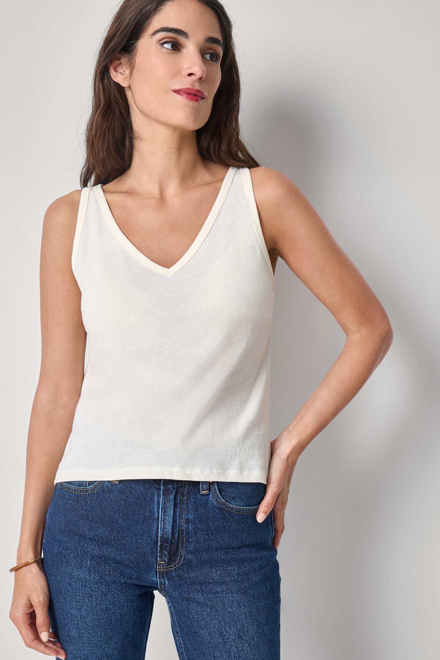 Organic V-Neck Tank Womens Top Rope A1