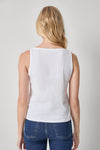 Organic V-Neck Tank Womens Top White A2