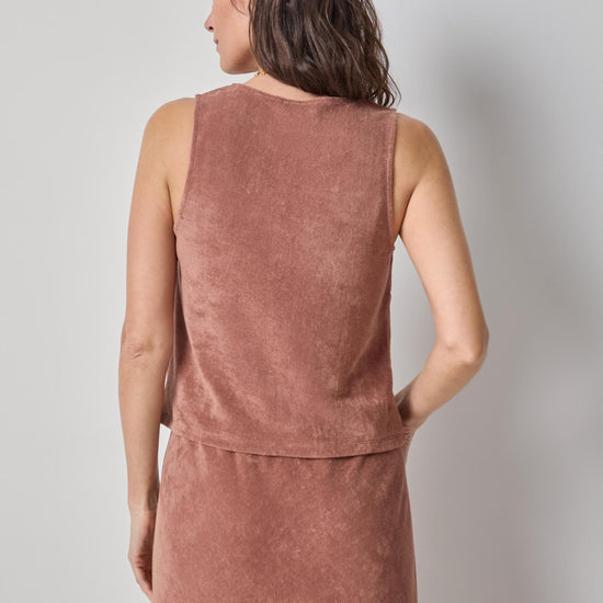 Terry Tank Womens Top Bark A2