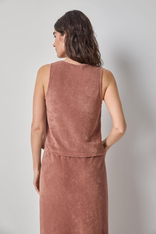 Terry Tank Womens Top Bark A2