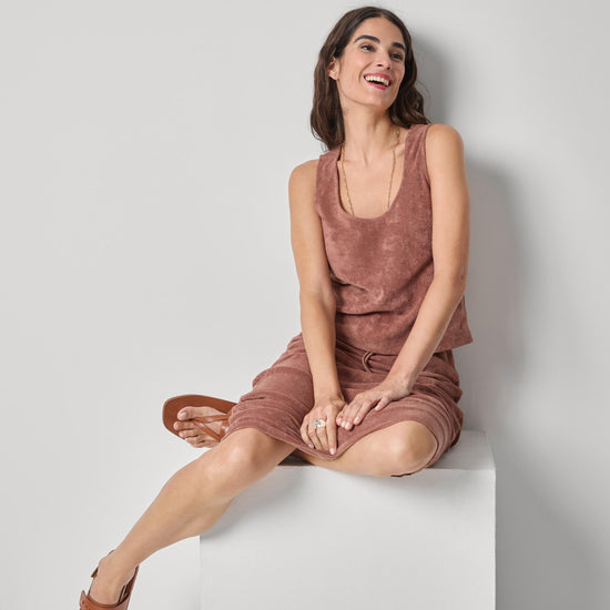 Terry Tank Womens Top Bark A4