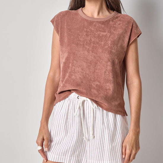 Terry Boxy Sleeveless Top Womens Top Bark A1