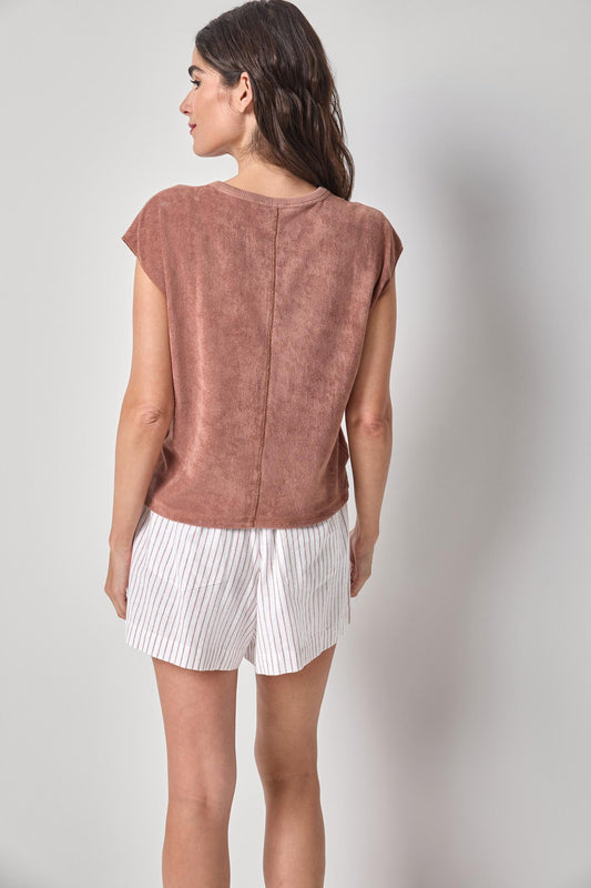 Terry Boxy Sleeveless Top Womens Top Bark A2