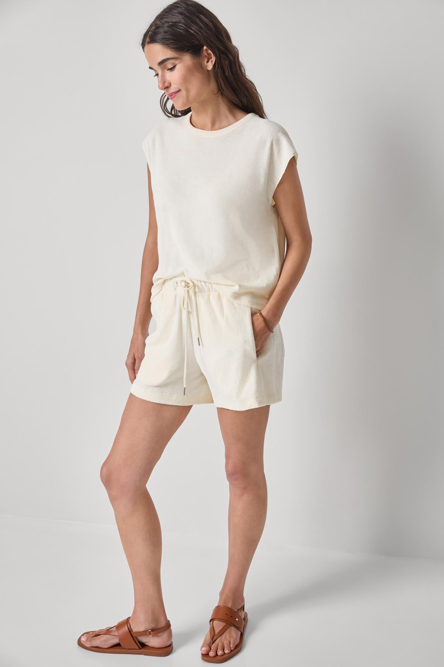 Terry Boxy Sleeveless Top Womens Top Rope A1