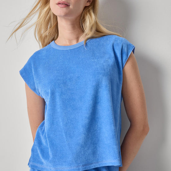 Terry Boxy Sleeveless Top Womens Top Ultramarine A1