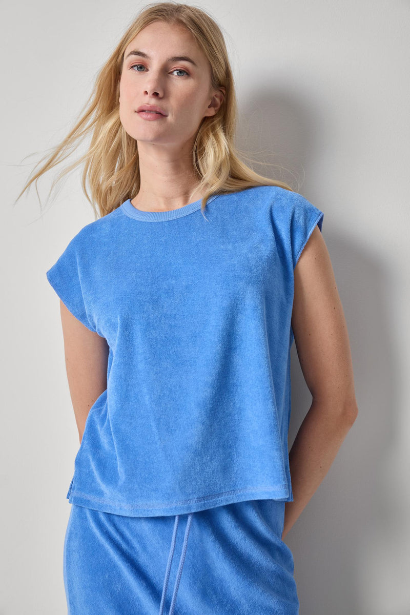 Terry Boxy Sleeveless Top Womens Top Ultramarine A1