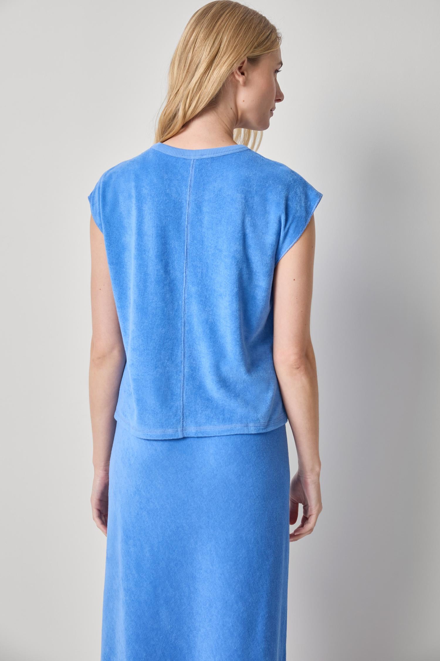 Terry Boxy Sleeveless Top Womens Top Ultramarine A2