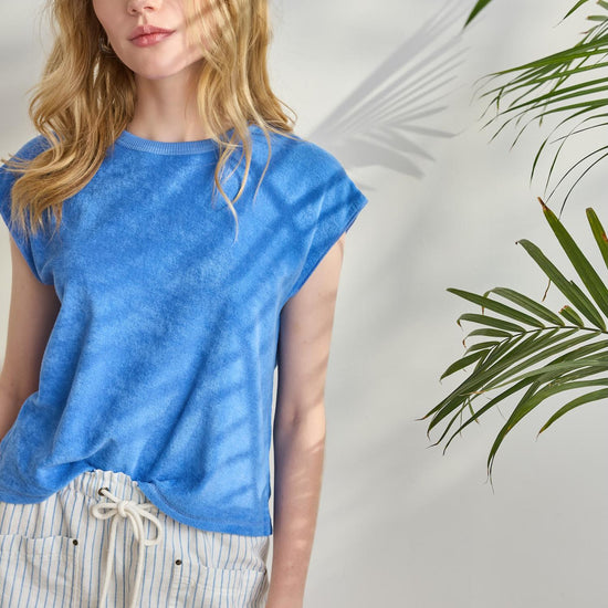 Terry Boxy Sleeveless Top Womens Top Ultramarine C1