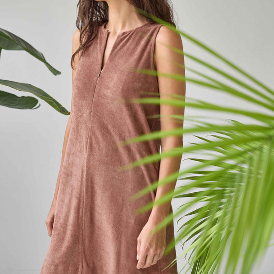 Terry Zip Dress Womens Dress Bark C1