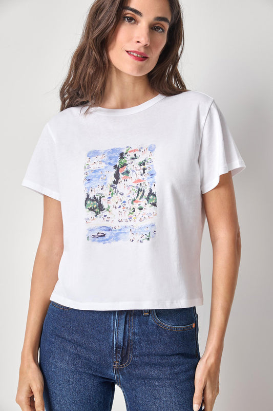 Coastal Print Tee Womens Top Coastal Print A1