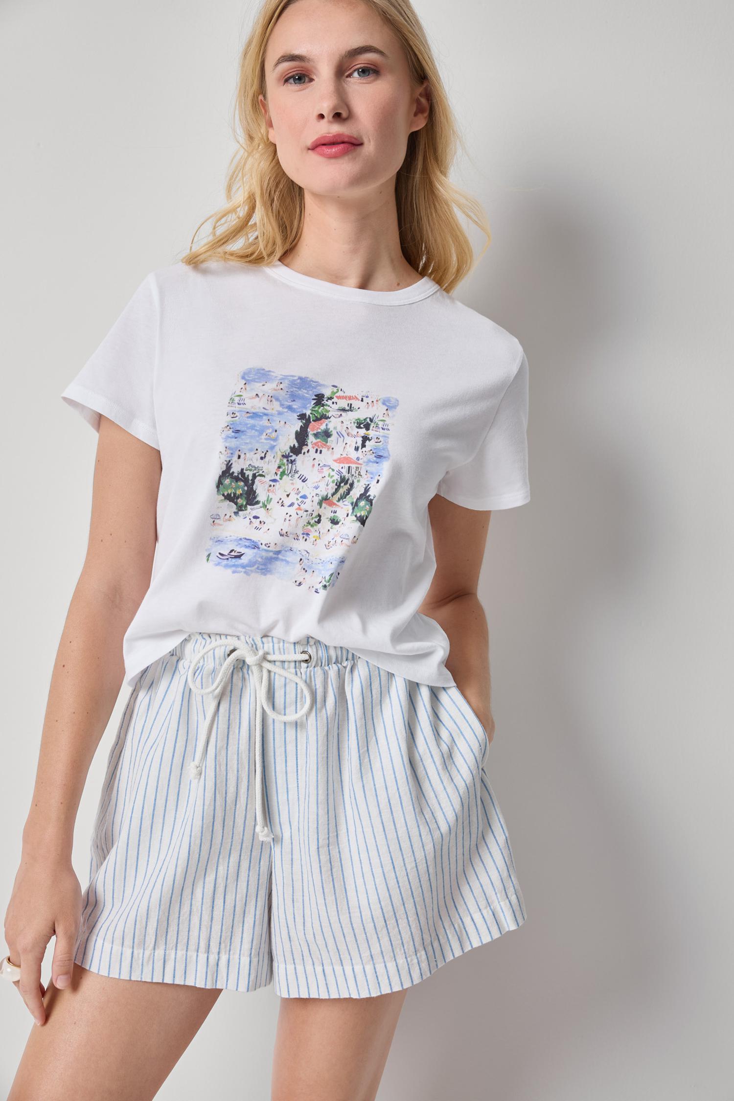 Coastal Print Tee Womens Top Coastal Print A3