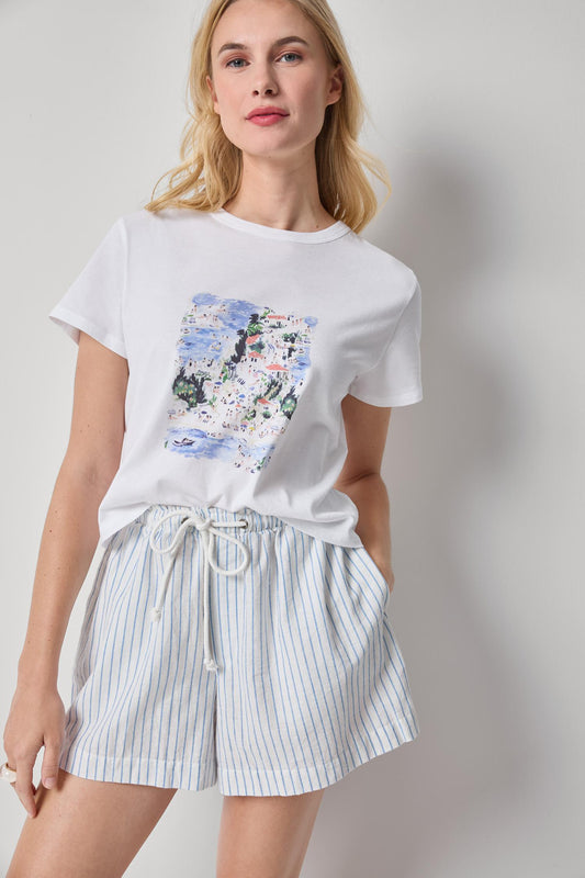 Coastal Print Tee Womens Top Coastal Print A3