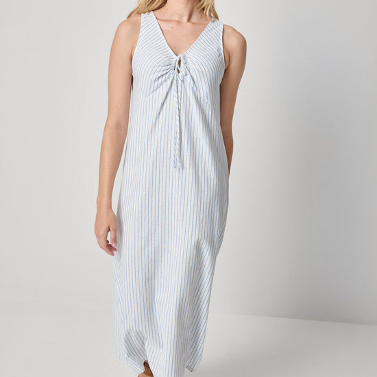 Striped Keyhole Midi Dress Womens Dress Capri Stripe A1
