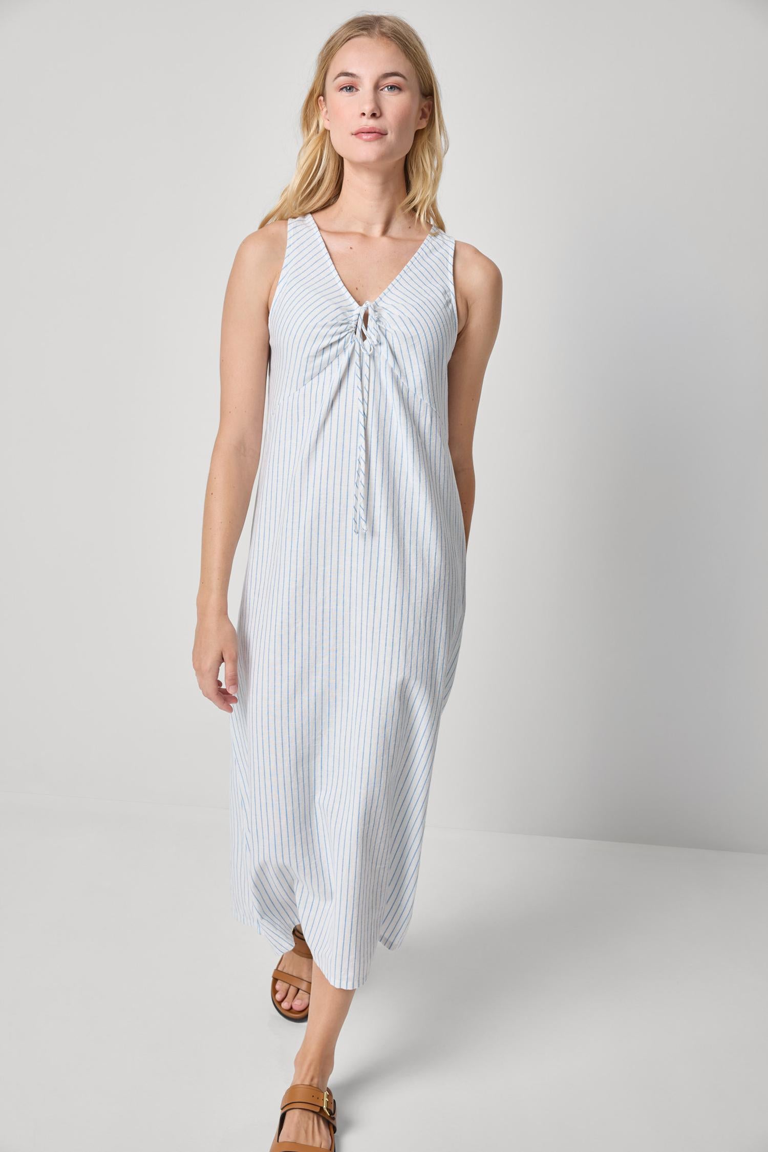 Striped Keyhole Midi Dress Womens Dress Capri Stripe A1