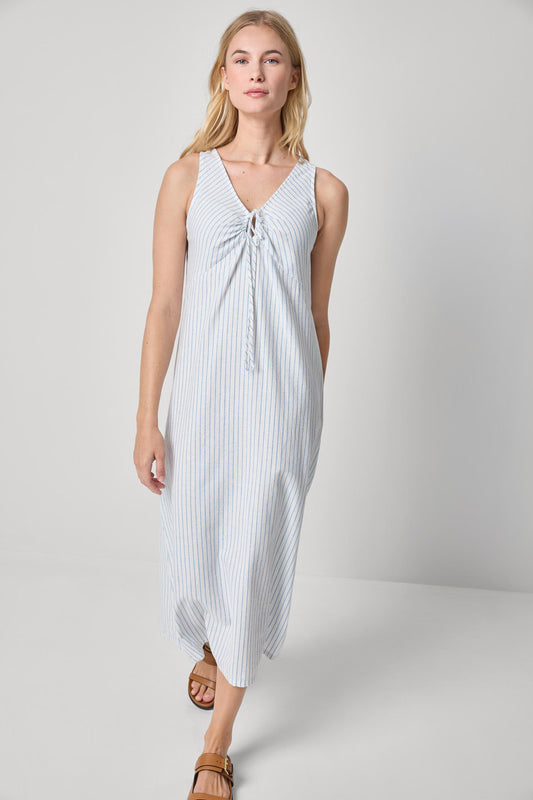 Striped Keyhole Midi Dress Womens Dress Capri Stripe A1