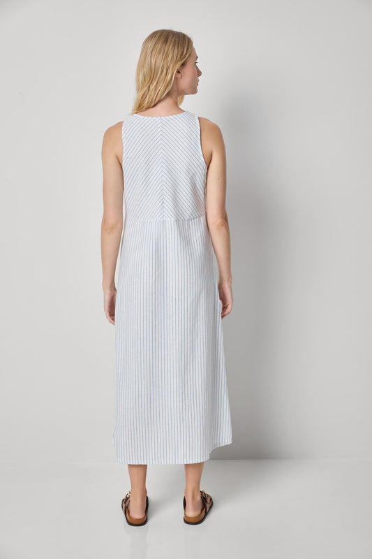 Striped Keyhole Midi Dress Womens Dress Capri Stripe A2