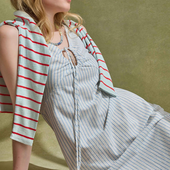 Striped Keyhole Midi Dress Womens Dress Capri Stripe C1