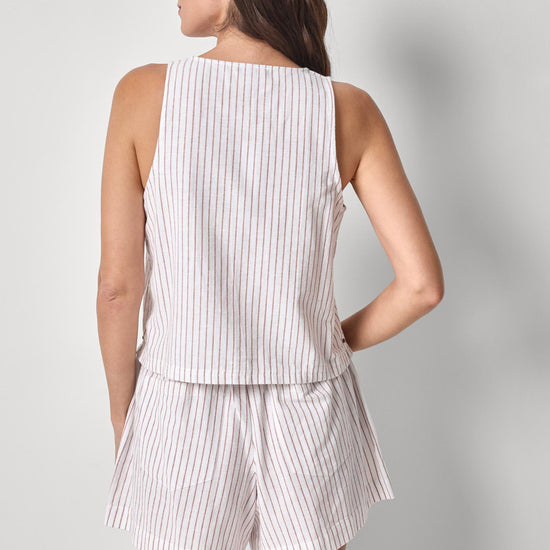 Sleeveless Zip Top Womens Top Bark Stripe A2