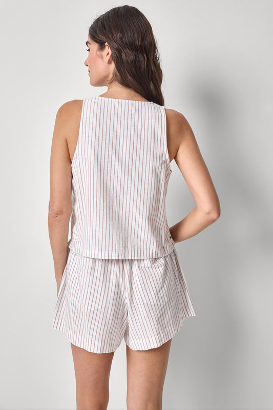 Sleeveless Zip Top Womens Top Bark Stripe A2