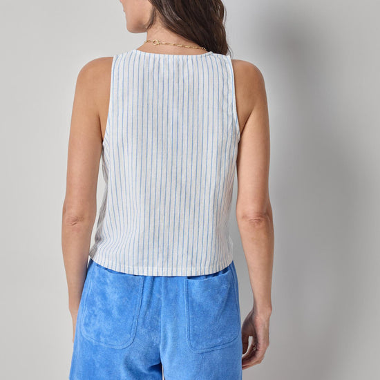 Sleeveless Zip Top Womens Top Capri Stripe A2