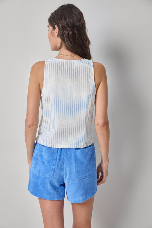 Sleeveless Zip Top Womens Top Capri Stripe A2