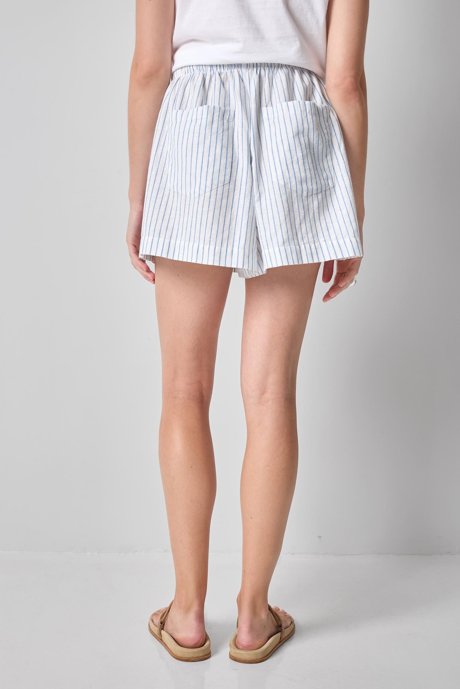 Striped Drawstring Short Womens Short Capri Stripe A2