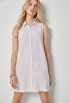 Striped Button Down Dress Womens Dress Bark Stripe A1