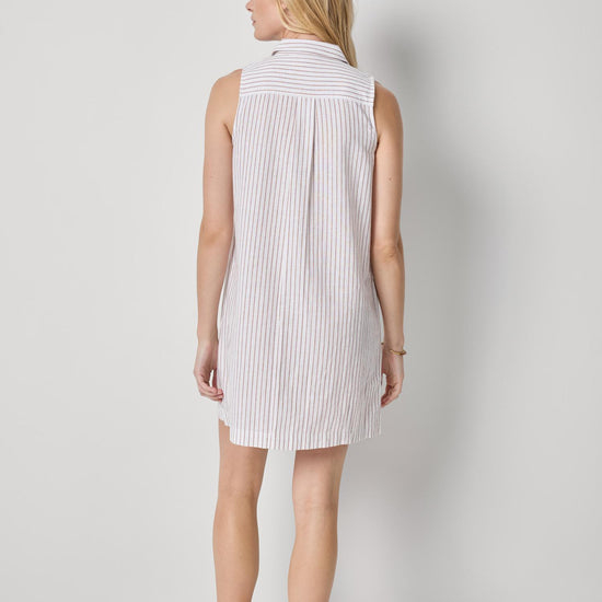Striped Button Down Dress Womens Dress Bark Stripe A2