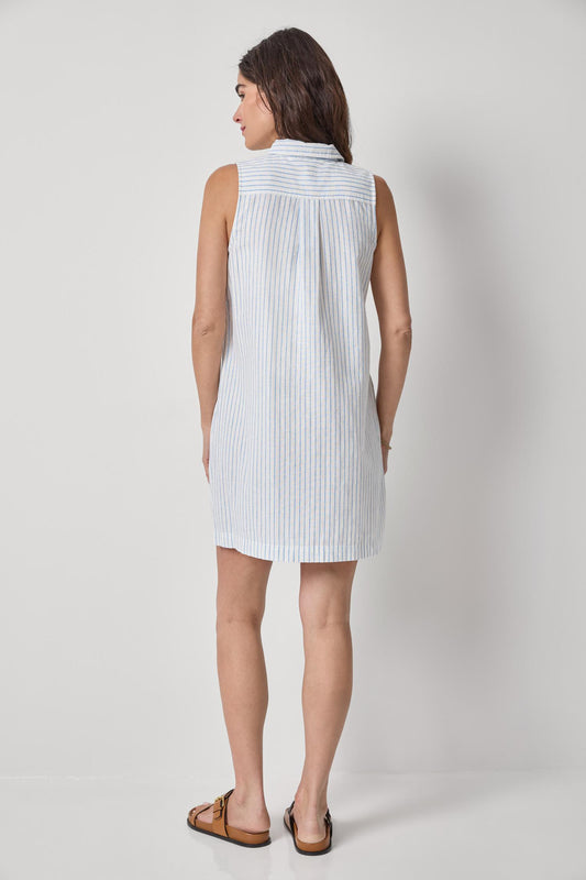 Striped Button Down Dress Womens Dress Capri Stripe A2