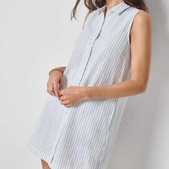 Striped Button Down Dress Womens Dress Capri Stripe A3