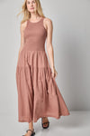 Smocked Bodice Maxi Dress Womens Dress Bark A3