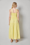 Smocked Bodice Maxi Dress Womens Dress Lemon A2