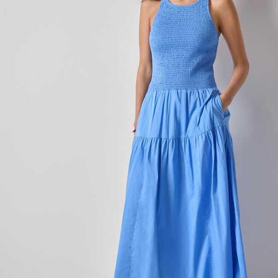 Smocked Bodice Maxi Dress Womens Dress Ultramarine A1