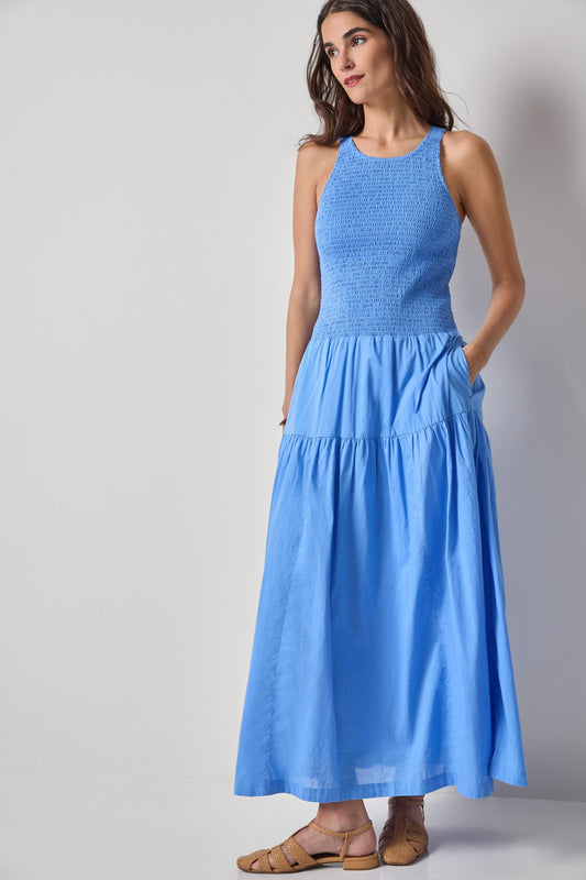 Smocked Bodice Maxi Dress Womens Dress Ultramarine A1