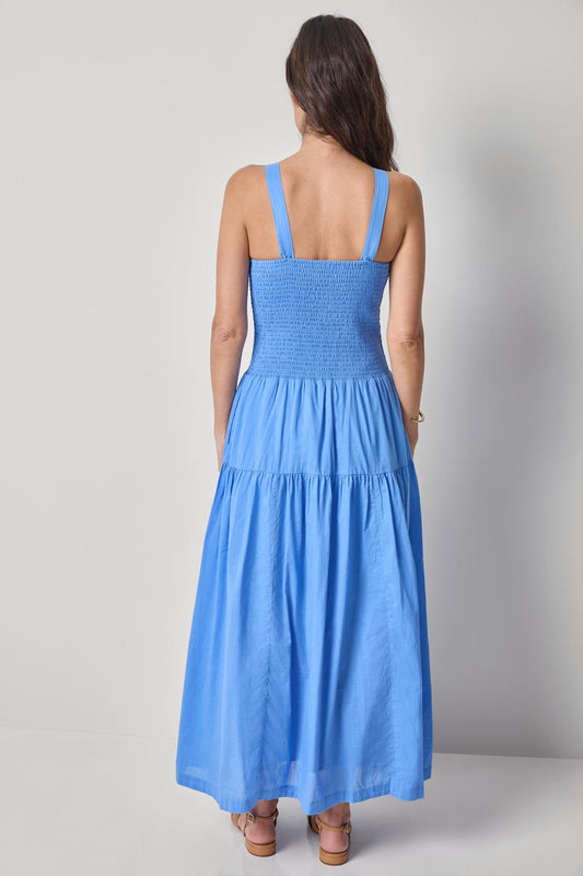 Smocked Bodice Maxi Dress Womens Dress Ultramarine A2