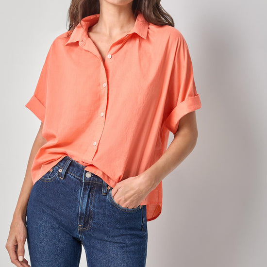Elbow Sleeve Button Down Womens Top Nectar A1