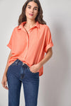 Elbow Sleeve Button Down Womens Top Nectar A1