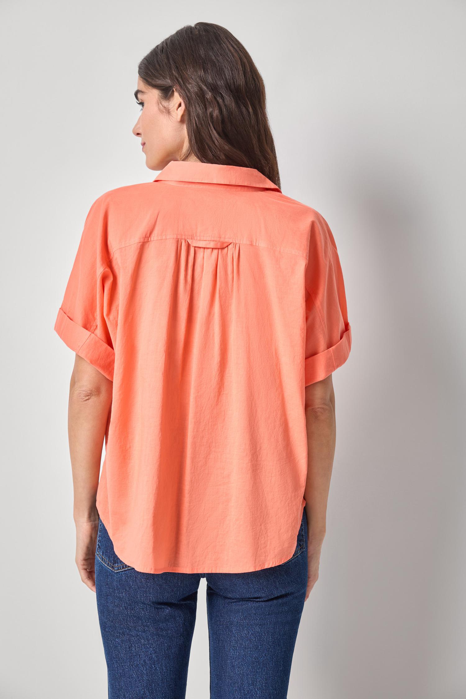 Elbow Sleeve Button Down Womens Top Nectar A2