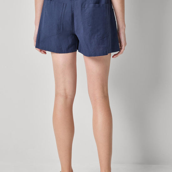 Linen Blend Easy Short Womens Short Navy A2